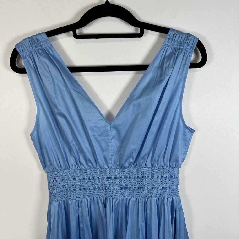 $345 Rebecca Taylor‎  Blue Smocked Waist Dress Women’s Size Medium Designer - Picture 12 of 12